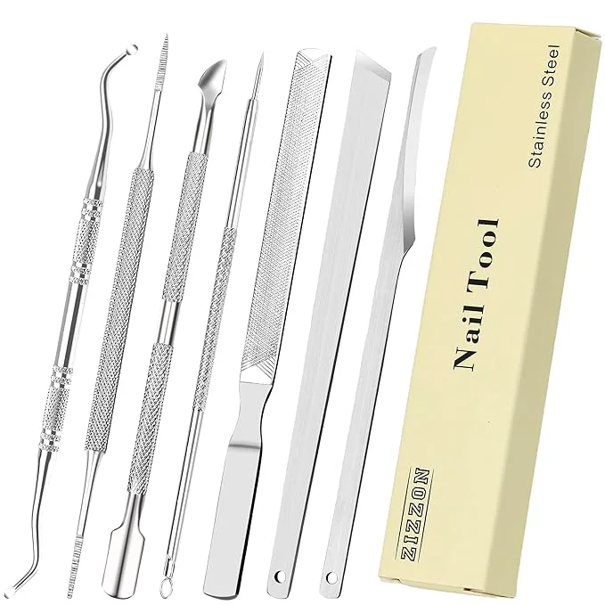 Specialty ZIZZON 7 Pcs Ingrown Toenail File and Lifters Set Stainless Steel Ingrown Modern