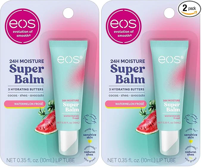 Environmentally Friendly eos Lip Balm 24H Moisture Super Balm Sensitive Skin Watermelon Frosé Lip Crafted