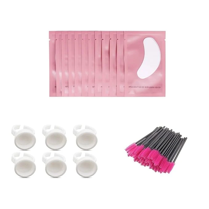 Eco-Friendly 3×100 Packs- Lint Lash Extension Eye Gel Patches Glue Rings Holder Safe