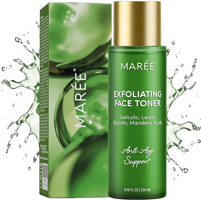 Eco-Friendly MAREE Exfoliating Toner with Salicylic Acid – AHA BHA Face Exfoliant Pore Clean