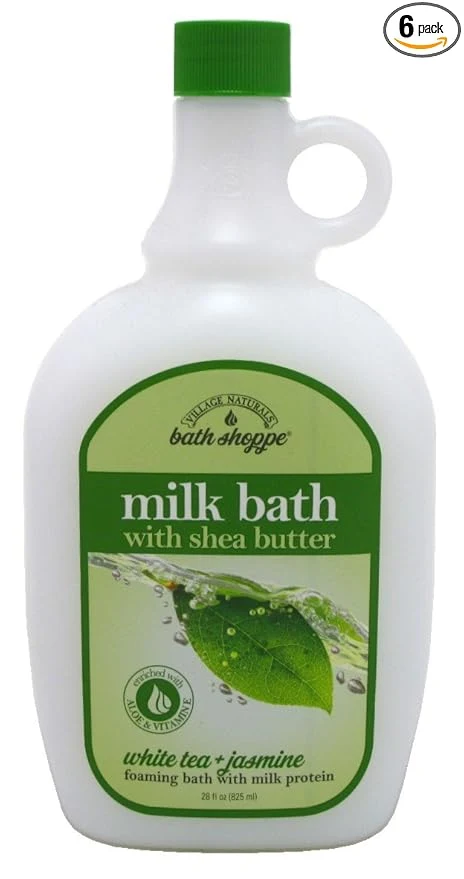 Recyclable Village Naturals Bath Milk Bath Ultra-Moist White Tea Jasmine 28 Ounce Prestigious