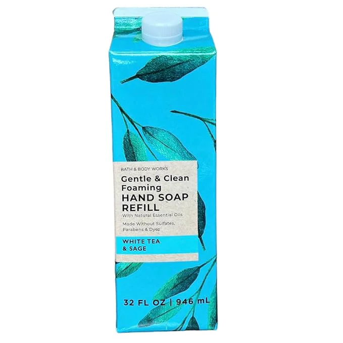 Luxury Bath Body Works White Tea Sage Refill Gentle Clean Foaming Hand Soap Pure