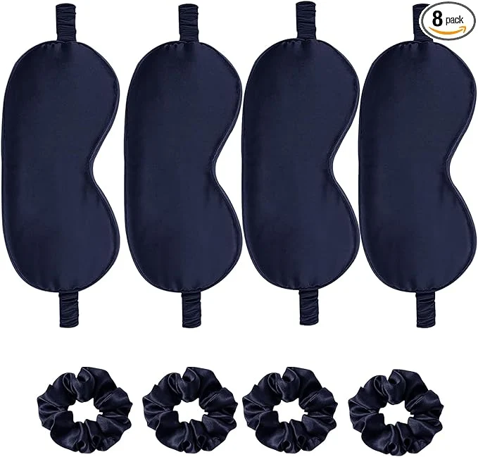 Luxury Satin Eye Mask 8Pcs Silk Sleep Masks Silky Blindfold Eyeshade Blackout Eyes Efficient