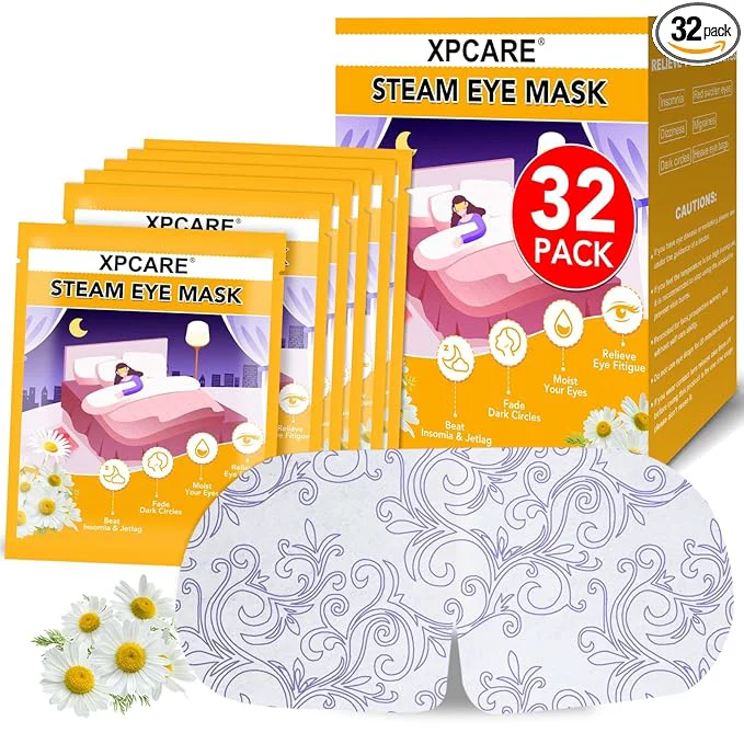 Verified XPCARE 32 Pack Steam Eye Masks for Dry Eyes SPA Warm Sleep Eye Mask User-Friendly