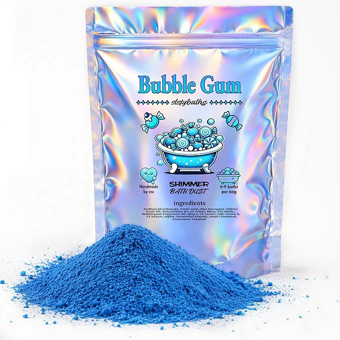 Authentic Sky Blue Bubblegum Shimmer Bath Bomb in A Bag Elite