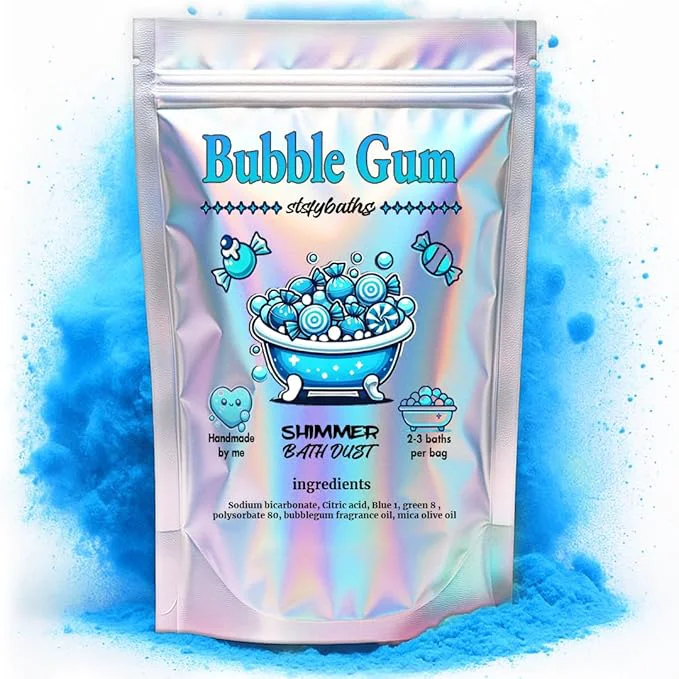 Advanced Sky Blue Bubblegum Shimmer Bath Bomb in A Bag Smart