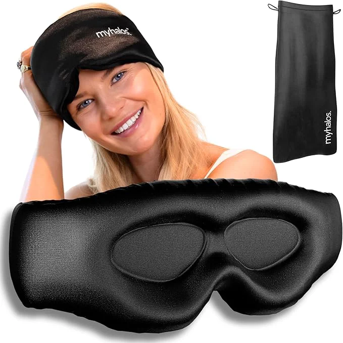 Optimized MyHalos 3D Mulberry Silk Sleep Mask Smart