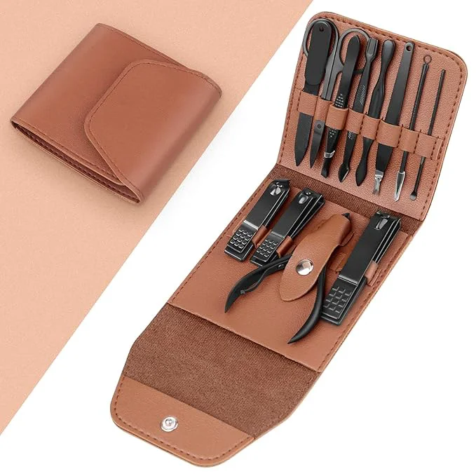 Original Teamkio 12pcs Manicure Set Pedicure Nail Clippers Set Travel Hygiene Kit Professional