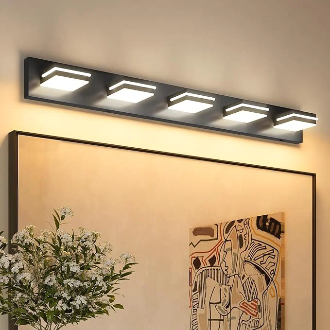 Efficient VOLISUN Modern 5-Light 40-Inch Black Bathroom Vanity Light Fixtures Over Mirror Quality