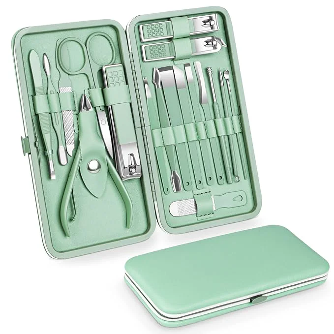 Exceptional Teamkio 18pcs Manicure Set Pedicure Nail Clippers Set Travel Hygiene Kit Environmentally Friendly