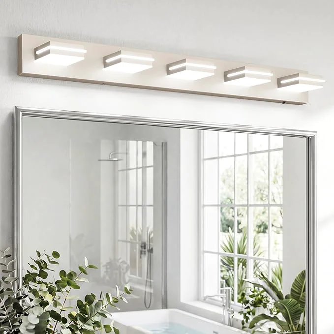 Elite VOLISUN Modern Bathroom Vanity Light Fixtures Brushed Nickel LED Bathroom Casual