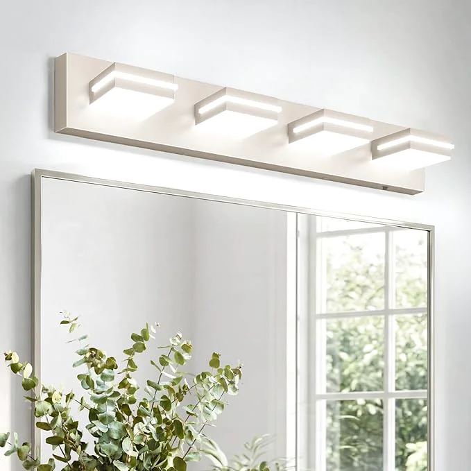 Green VOLISUN Modern Bathroom Vanity Light Fixtures Brushed Nickel LED Bathroom Prestigious