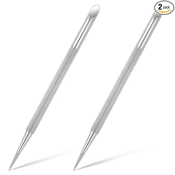 Smart 2 PCS Nail Cuticle Pusher Pen Metal Double Ended Tools Durable