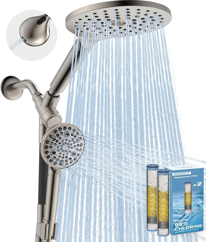 Environmentally Friendly MakeFit Dual Filtered Rain Shower Head Combo High Pressure Handheld Shower Head Smart