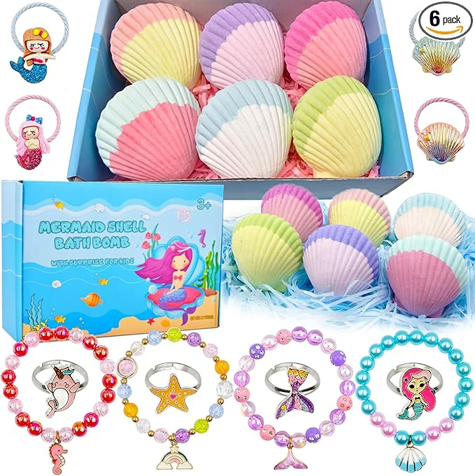 Luxury Mermaid Bath Bombs for Kids Girls Organic