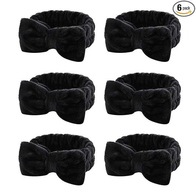 Outstanding Casoty 6 Pcs Black Spa Headband Bow Hair Band Hair Band Stylish