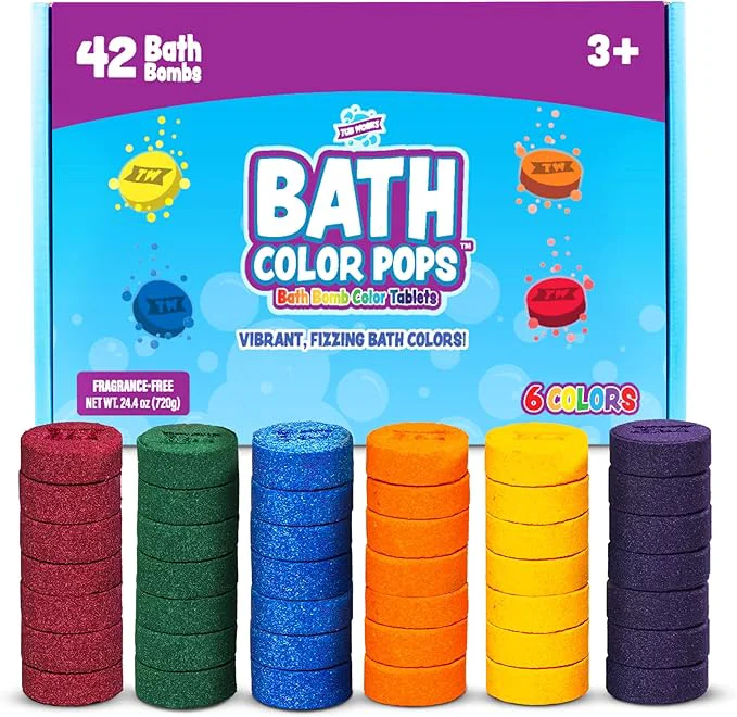 Elite Tub Works® Bath Color Pops™ Moisturizing Kids Bath Bombs Vibrant Water Color Long-Lasting