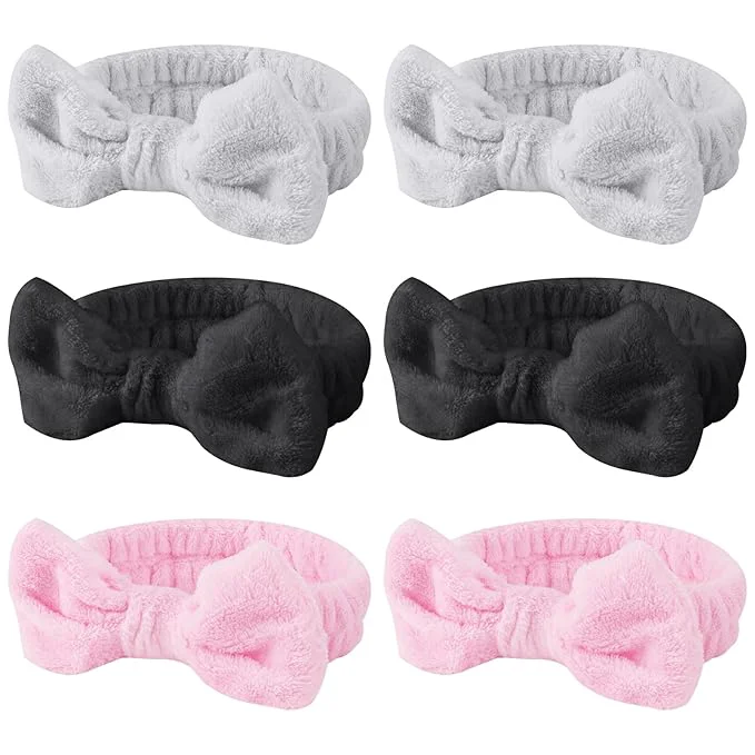 Natural 6 Pcs Fluffy Spa Headbands High-Performance