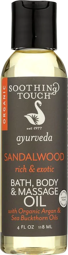 Natural Soothing Touch Organic Bath Body Massage Oil Sandalwood 4 Fl Oz Stylish