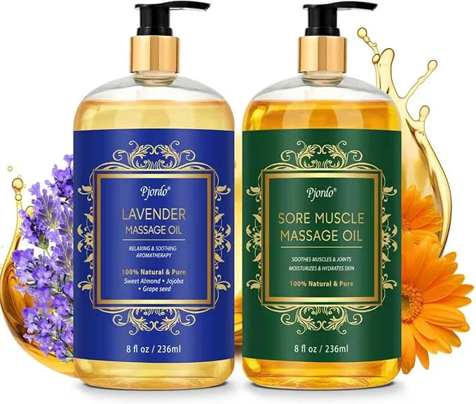 Smooth Pjordo 2 Pack Body Massage Oil for Massage Therapy Sore Muscle Arnica Oil Traditional