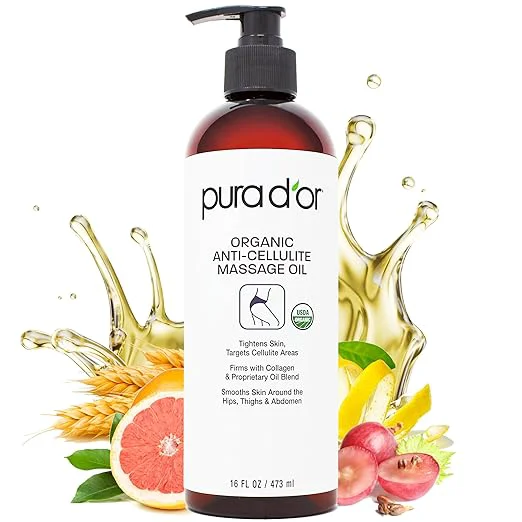 Durable PURA D OR 16 Oz Organic Anti-Cellulite Massage Oil Advanced