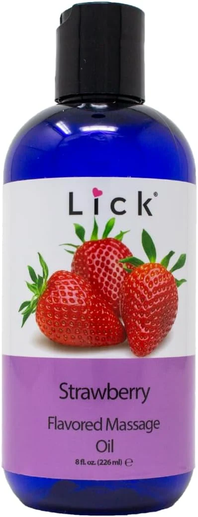 Innovative Lick Strawberry Bliss Edible Massage Oil – Natural Sensual Body Oil Long-Lasting