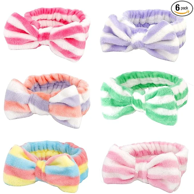 Detailed Casoty 6 Pcs Hairband Soft Coral Fleece Makeup Headband One Size Fits All Environmentally Friendly