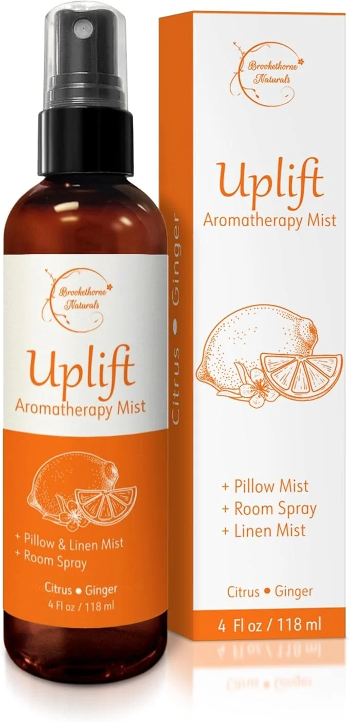 Solid Uplift Aromatherapy Room Spray for Energy Boost. Lemon Bergamot Ginger Responsible