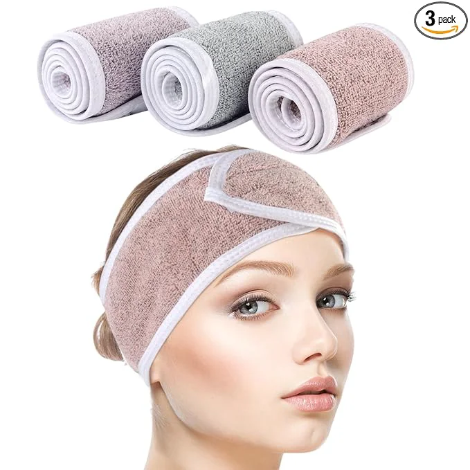 Artisan SINLAND Spa Headband for Women 3 Counts Ultra Soft Adjustable Makeup Hair Band Traditional