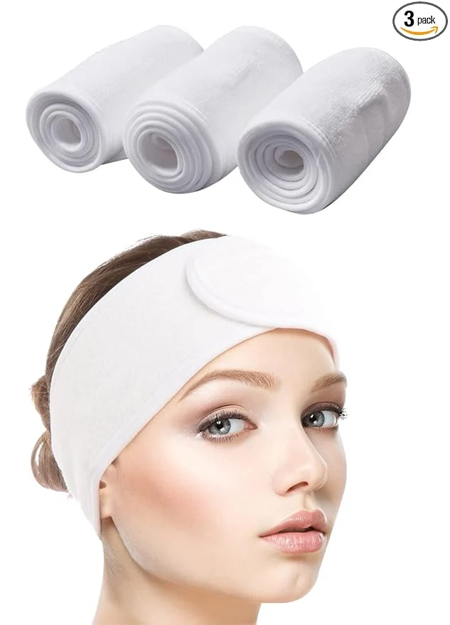 Detailed SINLAND Spa Headband for Women Ultra Soft Adjustable Makeup Hair Band Comfortable