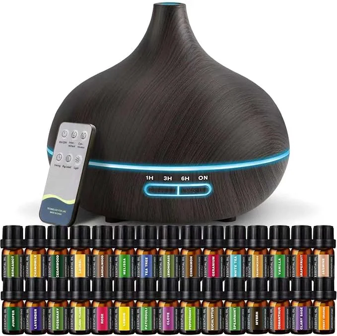 Original SACATR 550ml Oil Diffuser with 30×5 mL Essential Oils Ultrasonic Technology Powerful