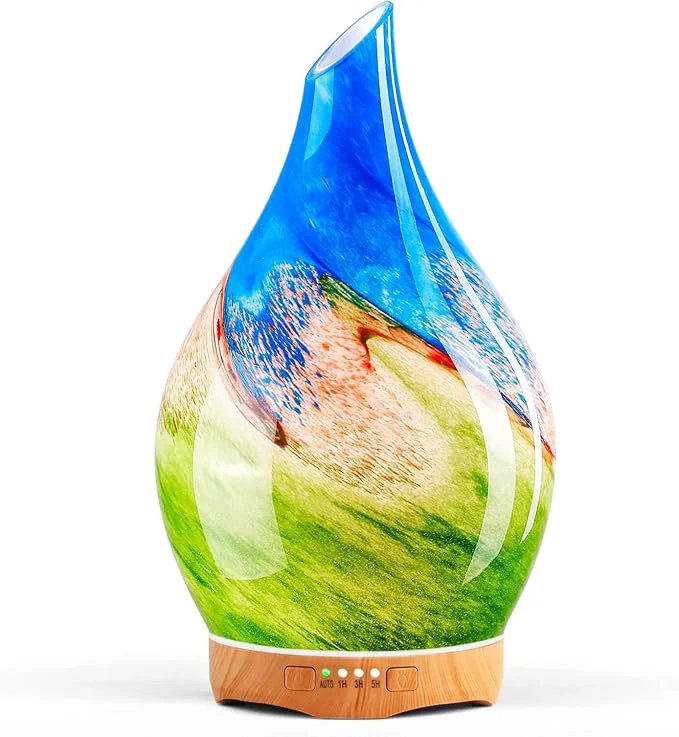Stylish Porseme 280ml Essential Oil Diffuser Glass Color Changing Aroma Air Diffusers Responsible