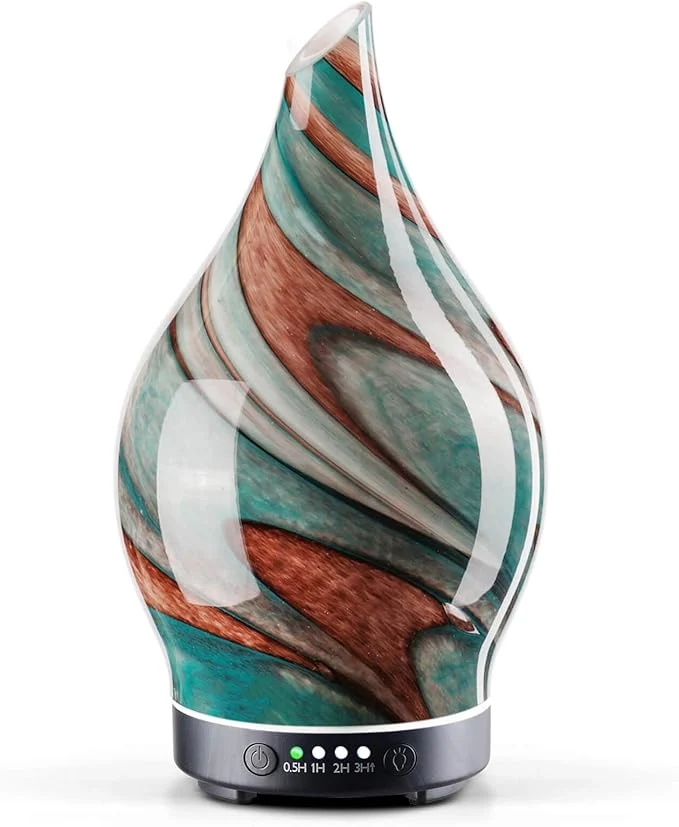 Crafted Porseme 150ml Essential Oil Diffuser Glass Color Changing Aroma Air Diffusers Breathable