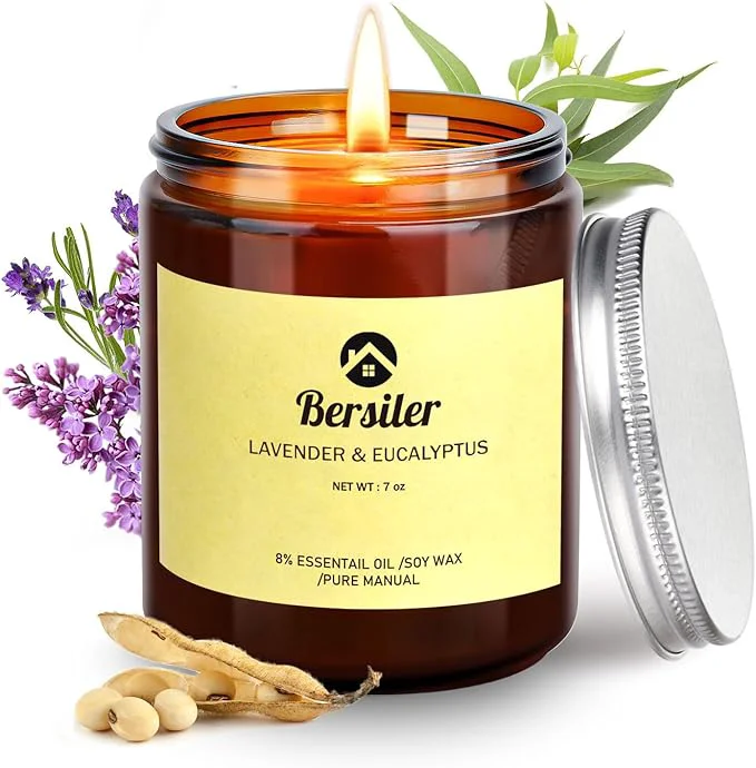 Modern Aromatherapy Candles Scented Candles 7OZ Lavender Eucalyptus Candles Stress Trendy