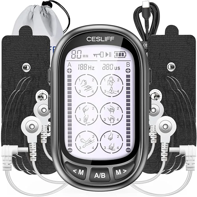 Flexible Dual Channel TENS EMS Unit 24 Modes 36 Levels Upgraded Large Screen Intensity Elegant