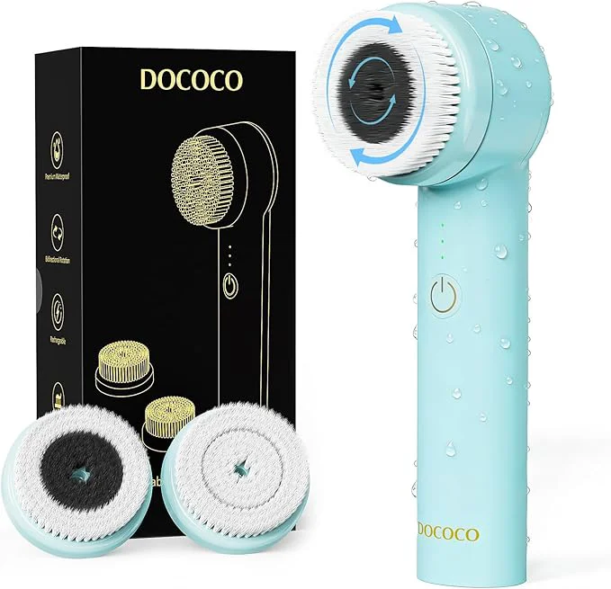 Specialty Facial Cleansing Brush with Dual Rotating Electric Face Scrubber 3 in 1 Verified