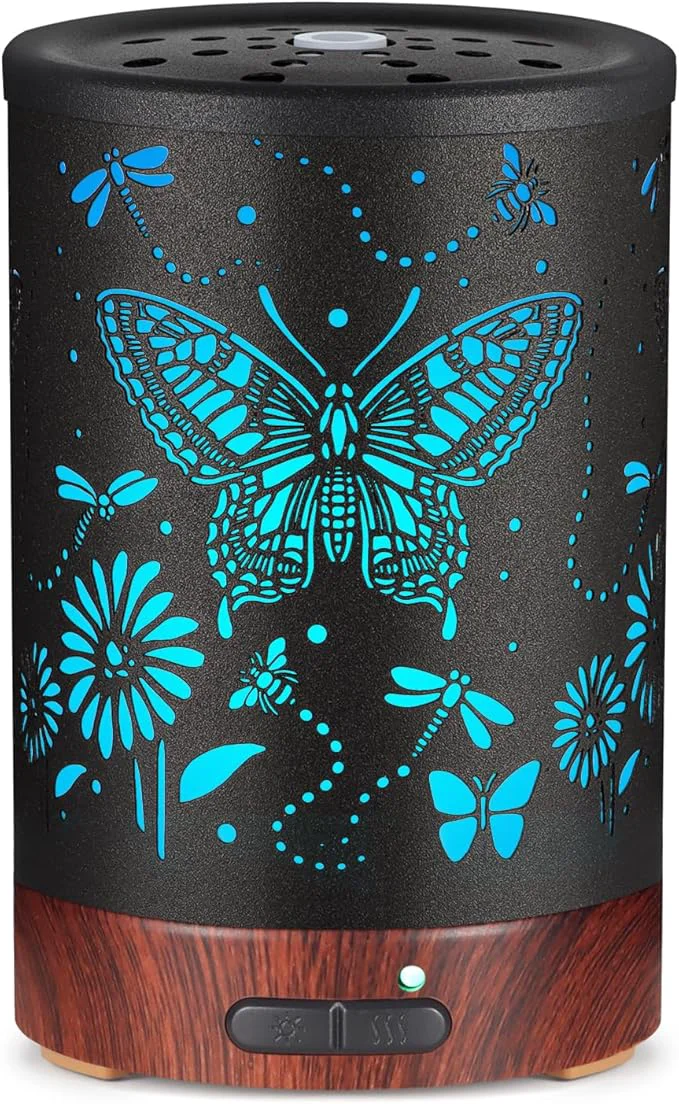 Comfortable Metal Essential Oils Diffuser 150ML Christmas Aromatherapy Diffuser Cool Mist Fashionable