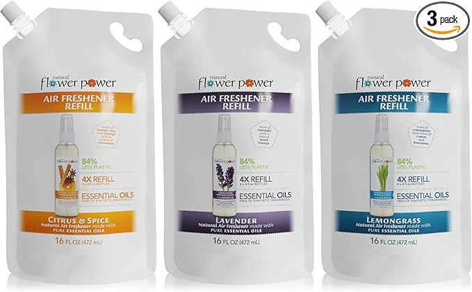 World-Class Natural Flower Power Air Freshener Spray Refills Pure