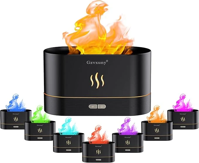 Sustainable Flame Essential Oil Diffuser Upgrade 7 Colour Lights Aromatherapy Diffuser Smooth