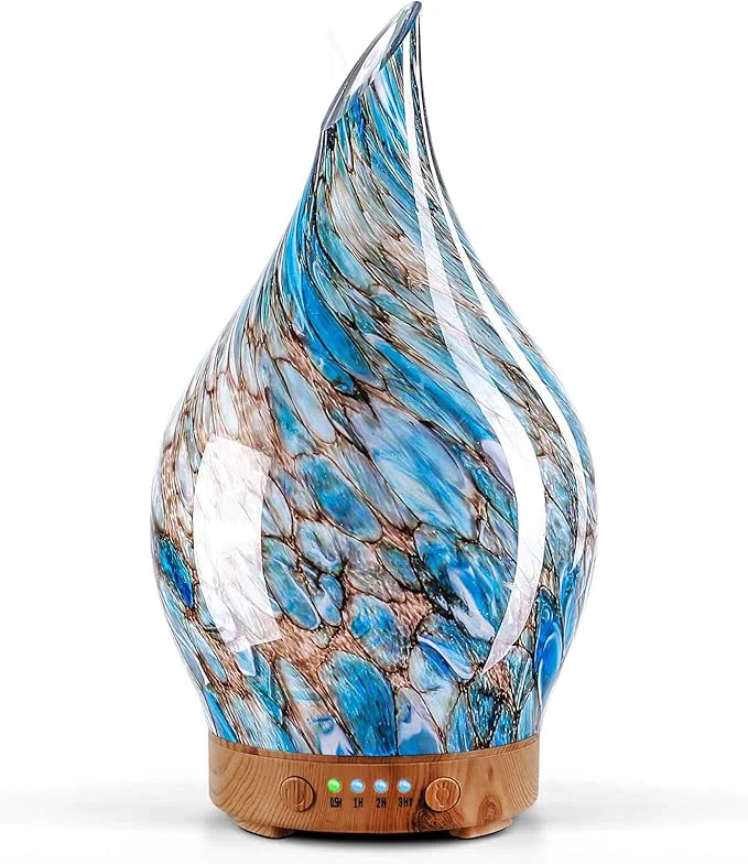 Fine Crafted Porseme 150ml Glass Essential Oil Diffuser Aromatherapy Ultrasonic Cool Mist Green