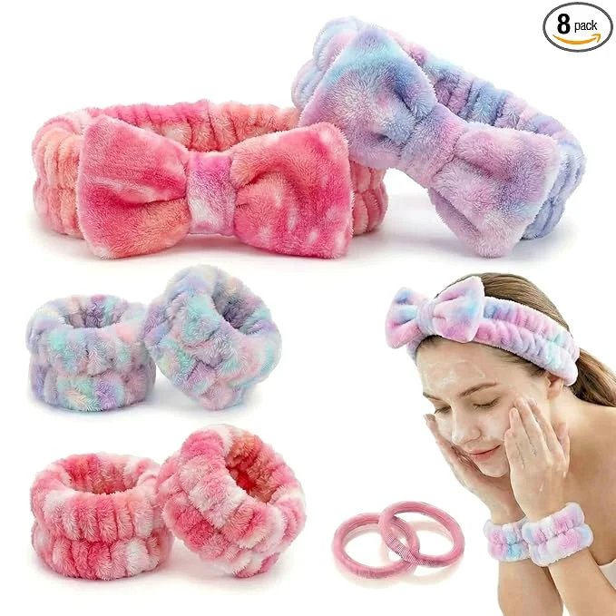 Classic 8 Pcs Spa Headband and Wristbands Set High-Quality