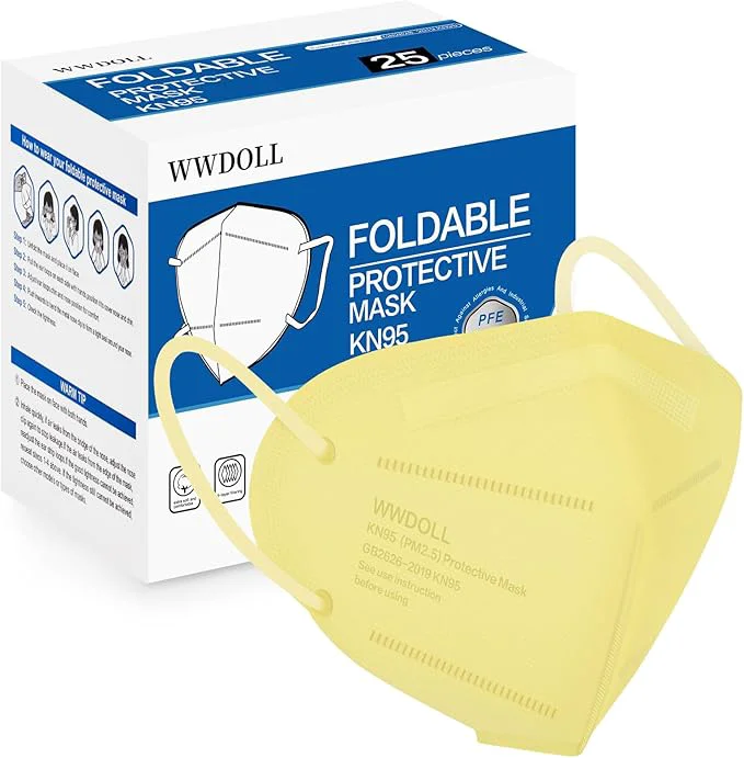 High-Performance WWDOLL KN95 Face Mask 25 Pack 5-Layers Breathable Disposable KN95 Masks Powerful