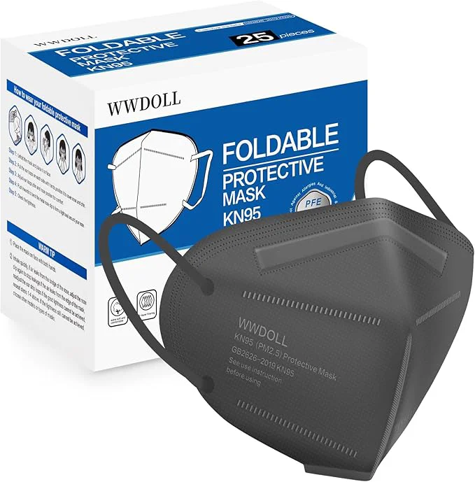 Natural WWDOLL KN95 Face Mask 25 Pack 5-Layers Breathable Disposable KN95 Masks Stylish
