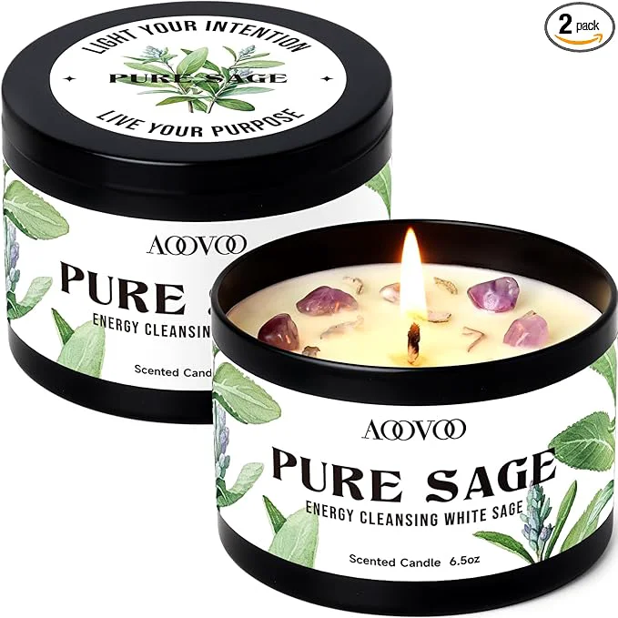 Fine Crafted AOOVOO 2 Pack Sage Candles Consistent