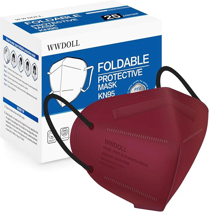 Crafted WWDOLL KN95 Face Mask 25 Pack 5-Layers Breathable Disposable KN95 Masks Minimalist