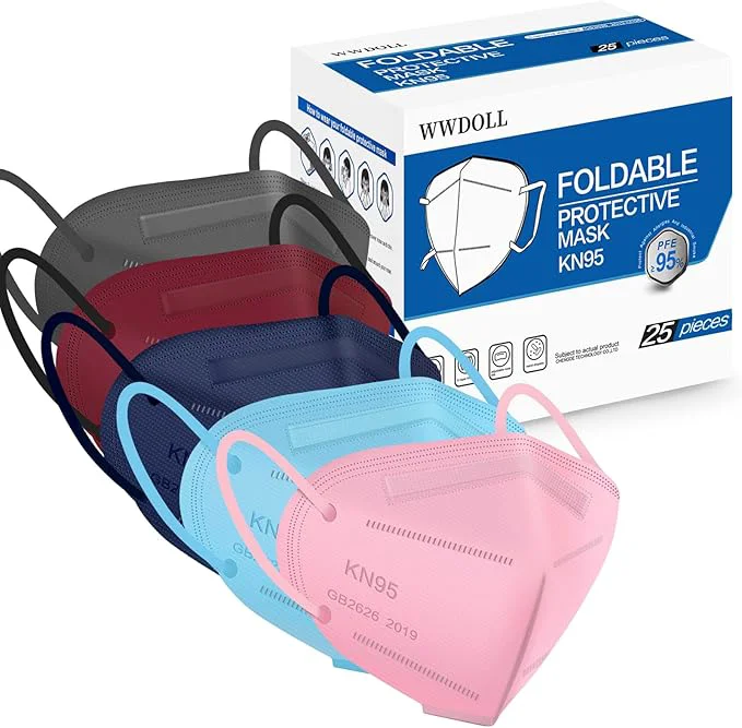 High-End WWDOLL KN95 Face Mask 25 Pack 5-Layers Breathable Disposable KN95 Masks