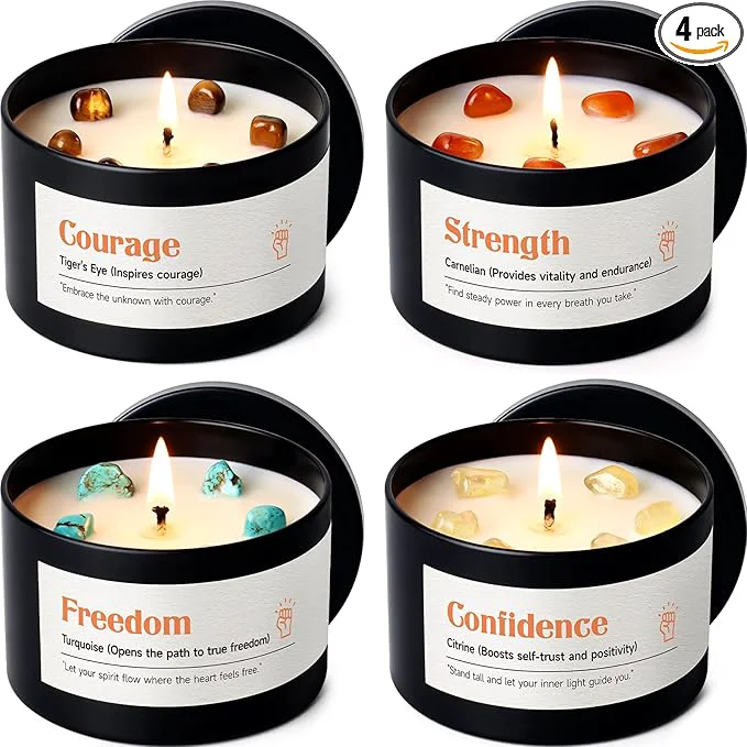 Carefully Designed AOOVOO Crystal Empower Candles Set Comfortable