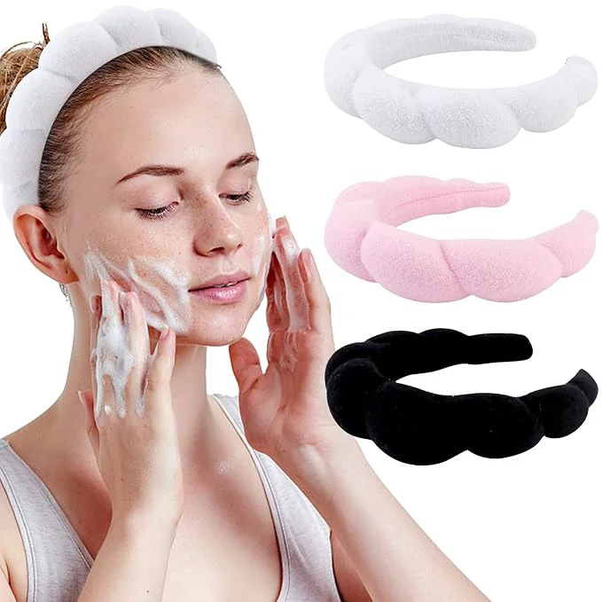 Carefully Designed WHAVEL 3 Pack Spa Headband Skincare Headbands Makeup Headband Sponge Terry Certified