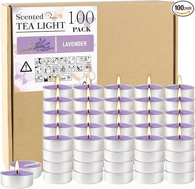 Unique Purple Lavender Scented Tealight Candles Advanced