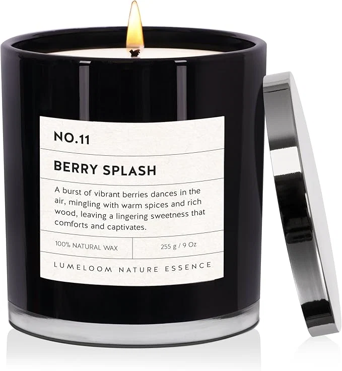 Exceptional LUMELOOM Berry Splash Luxury Scented Candles 9oz Soy Wax Candles Recyclable